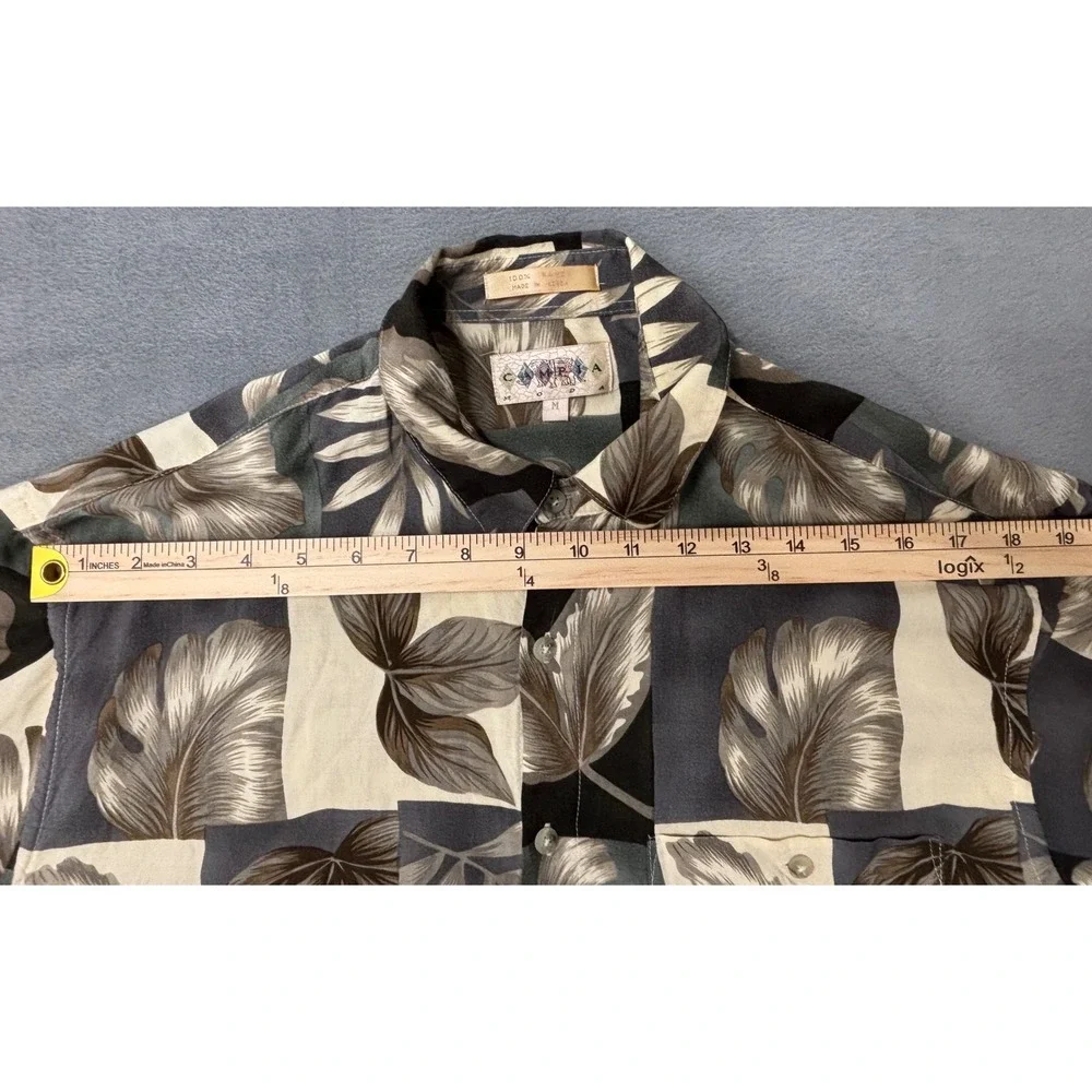 Campia Moda Hawaiian Shirt Men's Medium 100% Rayon Tropical Aloha Camp Shirt